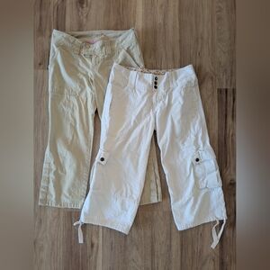 2 pairs vintage Abercrombie khaki cargo pants size 6